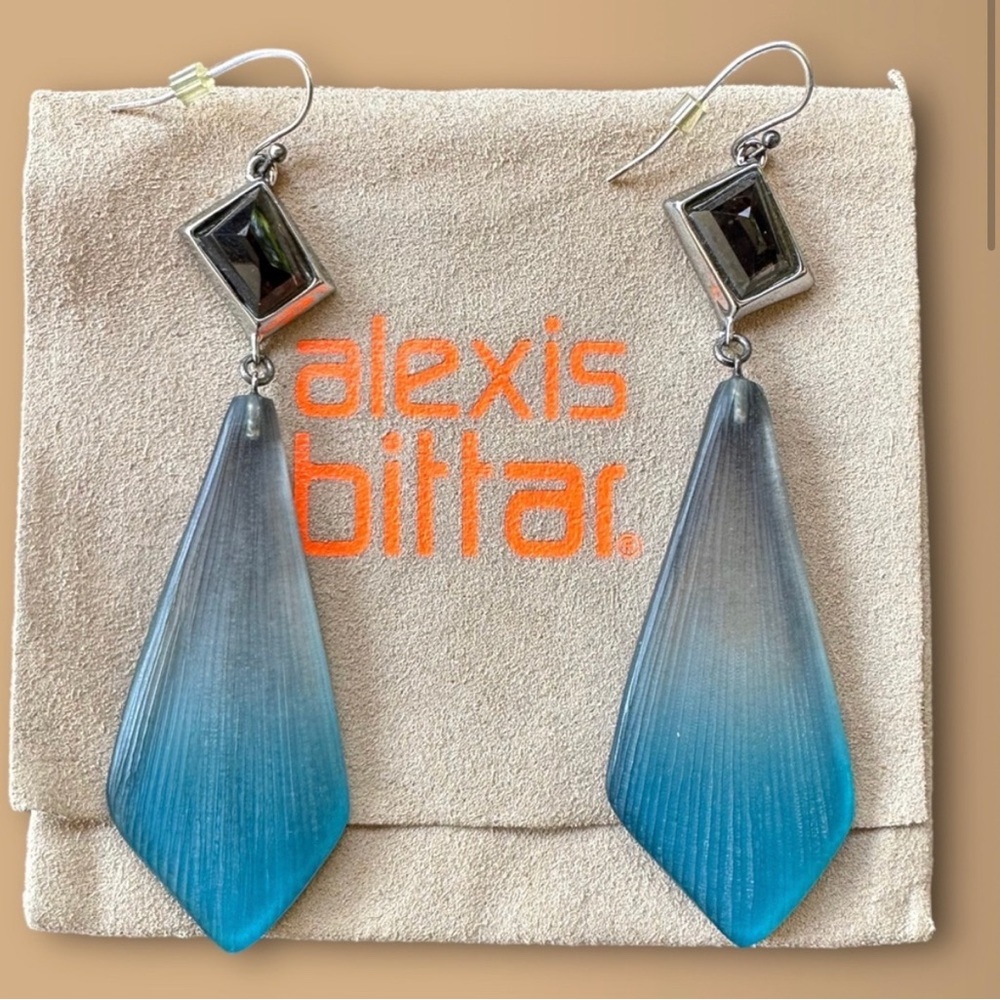 Alexis Bittar Vintage sky blue lucite dangle earrings